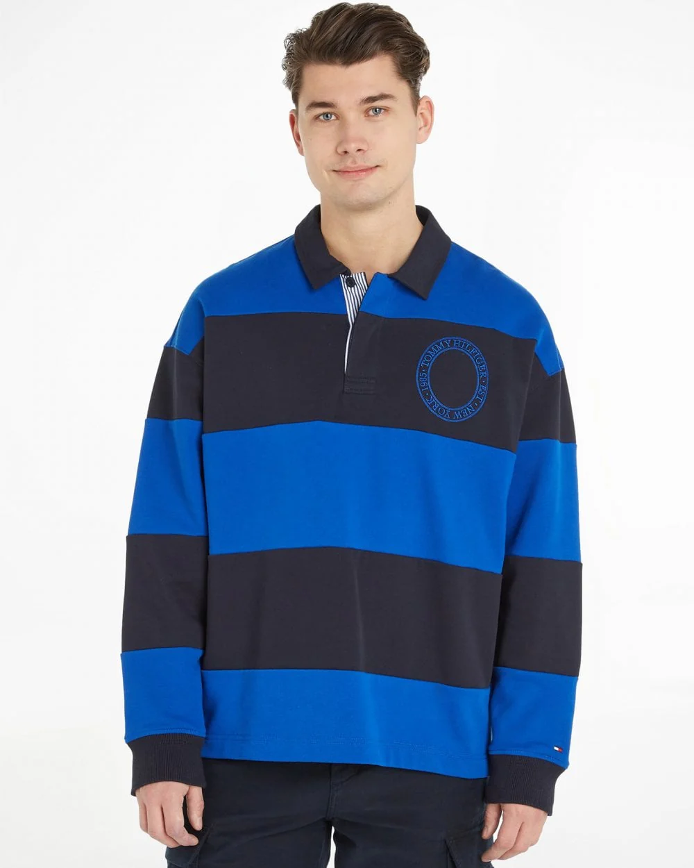 Tommy Hilfiger Gifting Pack Stripe Mens Rugby Shirt Colour: Ultra Blue