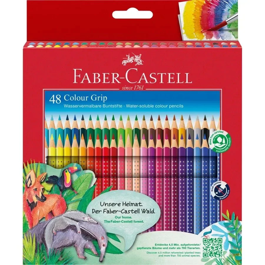 Faber Castell Faber-Castell Sustainable Colour Grip Colouring Pencils (Pack of 48)