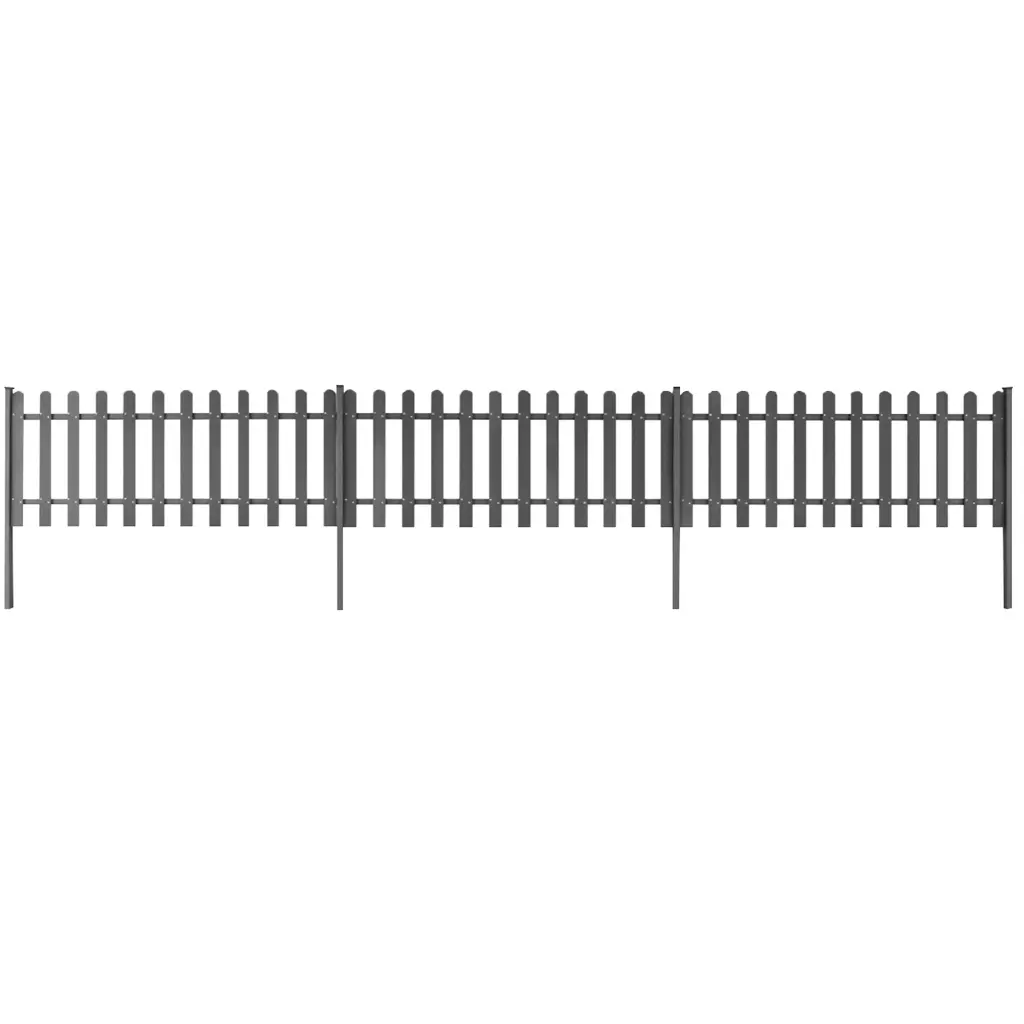 VidaXL Picket Fence with Posts 3 pcs WPC 600x60 cm