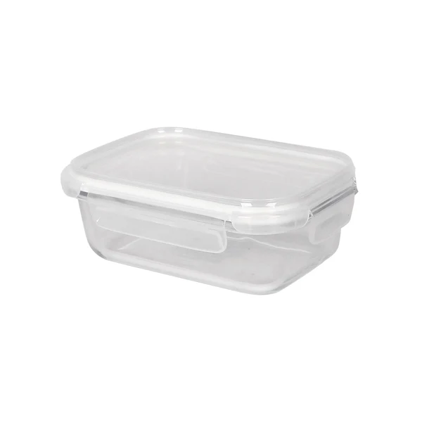 Harbour Housewares 640Ml Glass Food Storage Container With White Lid - Reusable Airtight Meal Prep Tubs Microwave And Freezer Safe