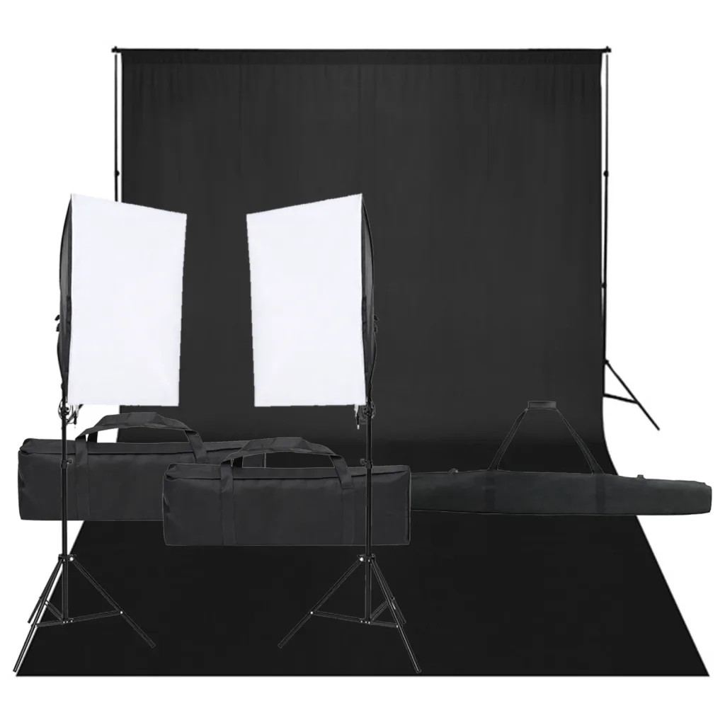 VidaXL Photo Studio Kit with Light Set and Backdrop