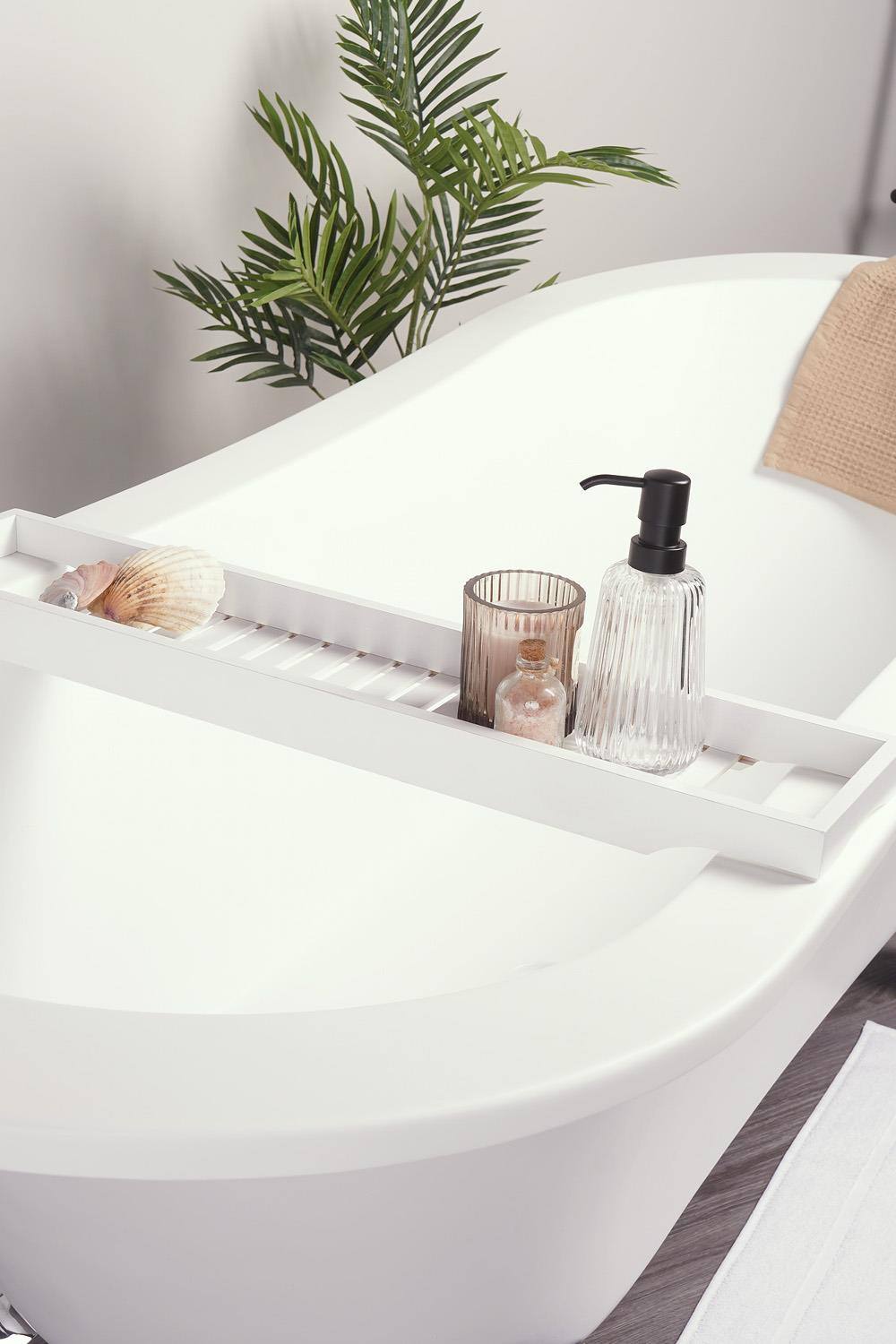 OHS Wooden Natural Bamboo Bath Rack