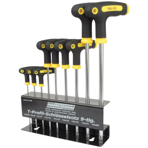 Brüder Mannesmann Werkzeuge Brüder Mannesmann M18166 T-Handle Hex Key Set 9-Piece Durable Steel