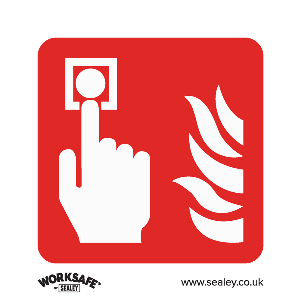  Rigid Plastic Fire Alarm Symbol Sign 80mm 80mm Standard
