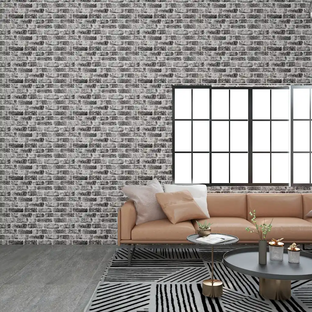 VidaXL 3D Wall Panels with Dark Grey Brick Design 11 pcs EPS