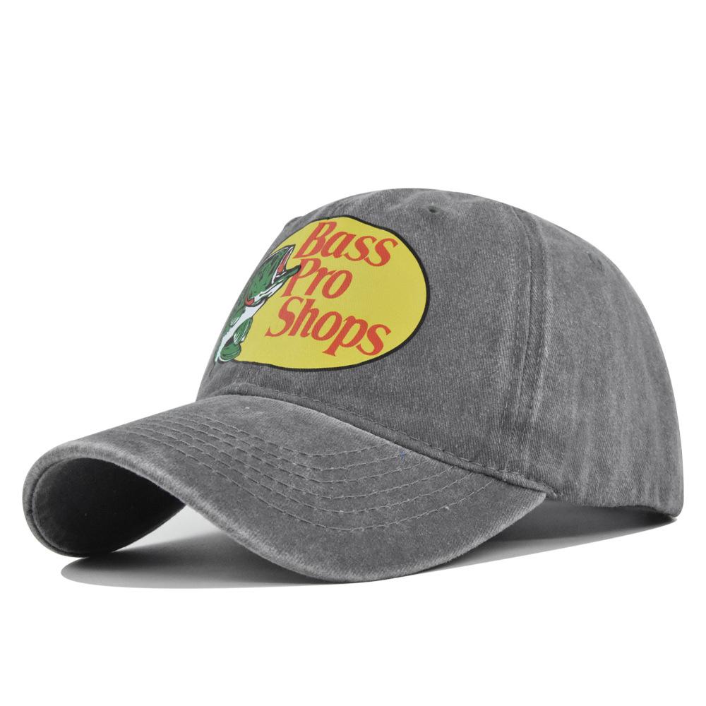 Hatsy Bas Pro Fishing Baseball Caps Unisex Baseball Cap Distressed Washed Caps Hat Retro Outdoor Activities Gift Sun Cap 55-60cm gray