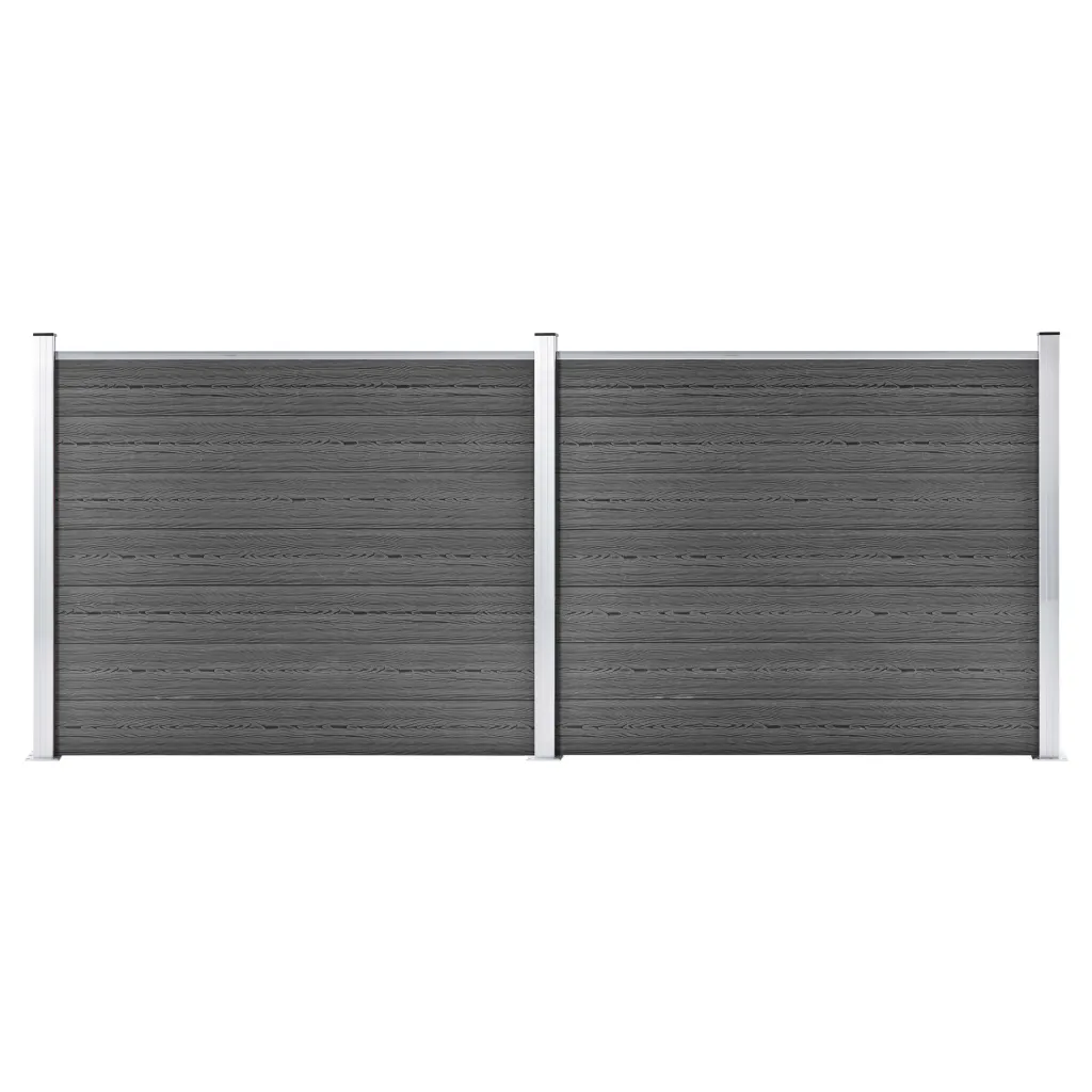 VidaXL Fence Panel Set WPC 353x146 cm Black