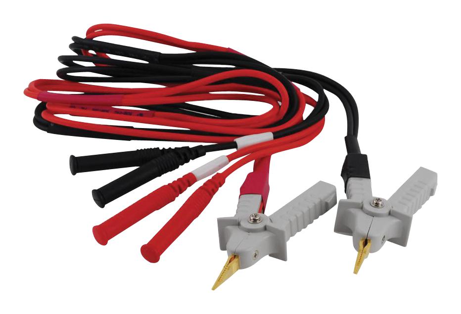 Extech Instruments 380465 Kelvin Clip Test Leads Set, Black/red