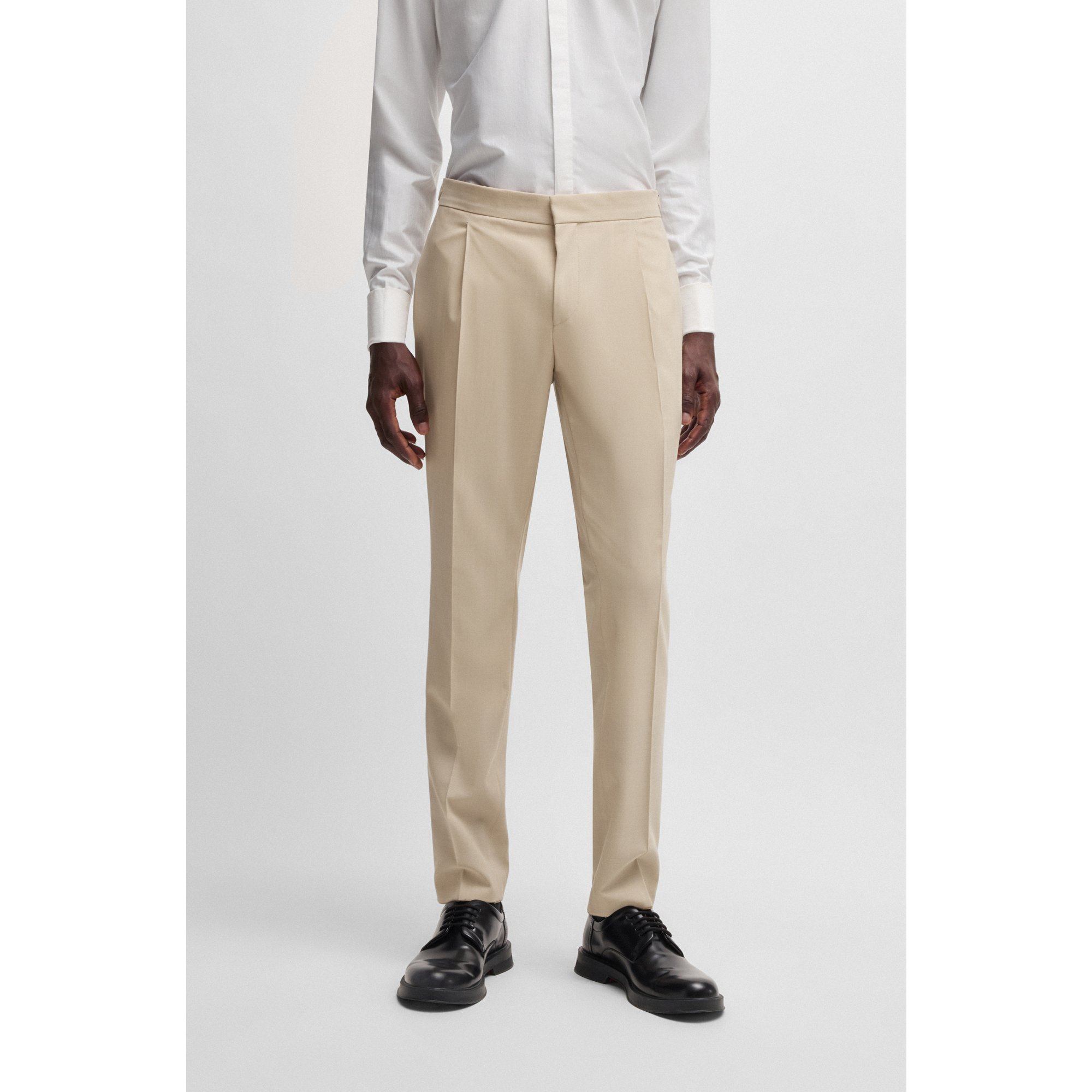 HUGO Slim-fit tuxedo trousers in a wool blend - Style Getlin242E1X, 50541073