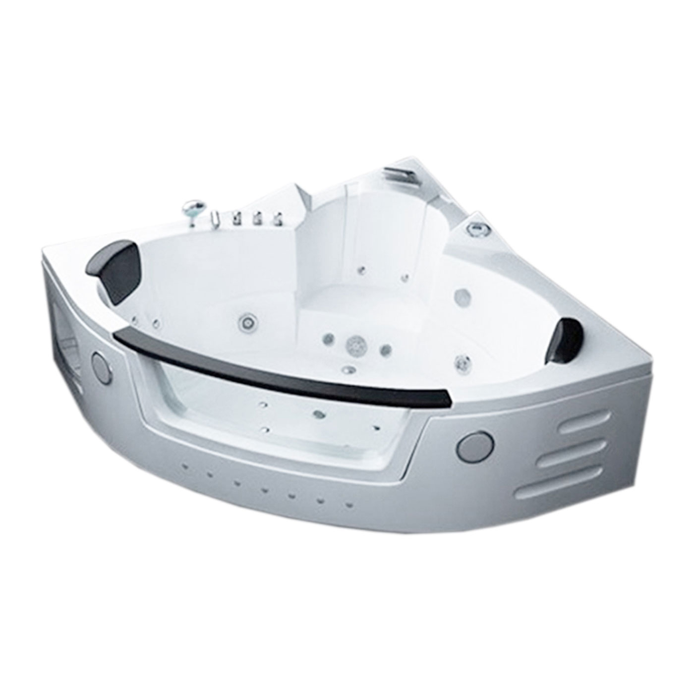 Simba Athena Whirlpool Bath Tub Spa Corner Bath Tub 150 x 150 cm Hot Tub Double Pump white