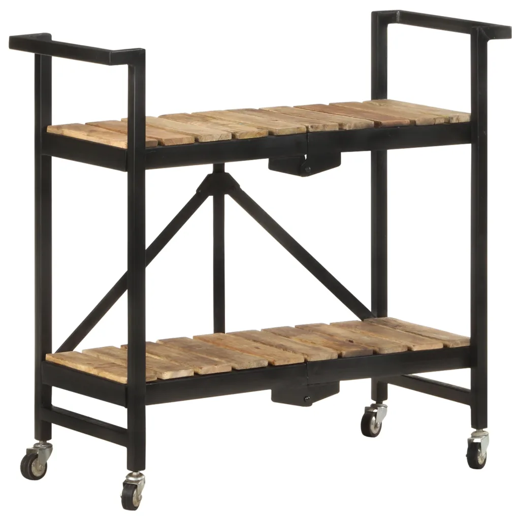 VidaXL Kitchen Trolley 87x36x81 cm Solid Mango Wood