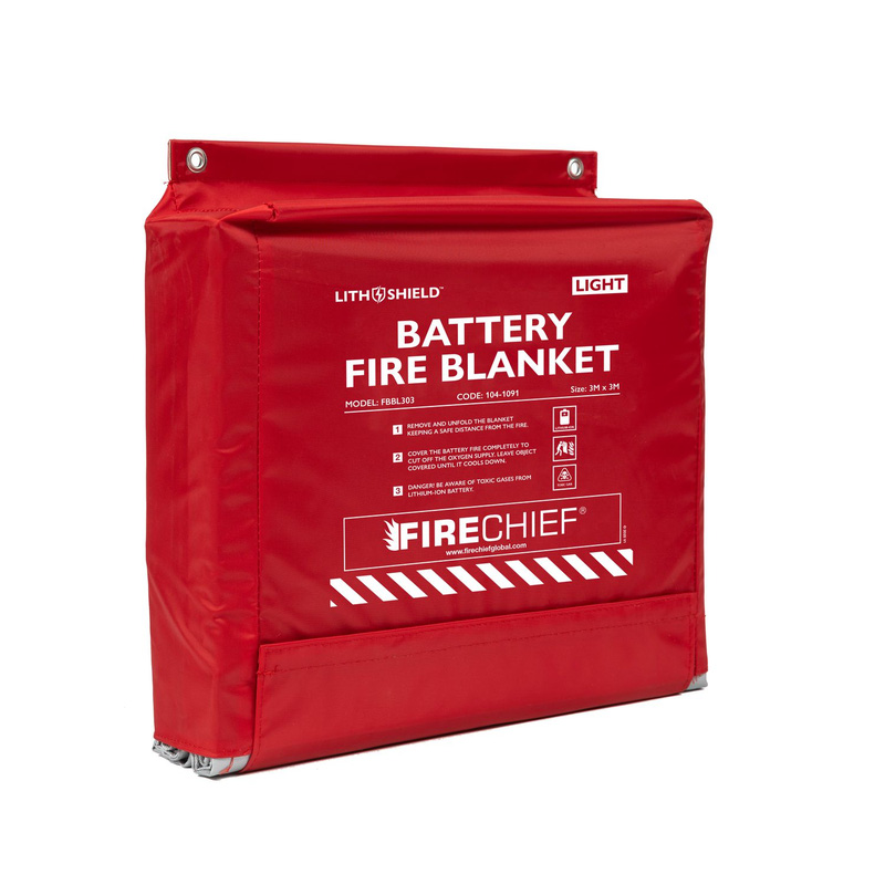 Fire Chief Firechief Lithshield Light Battery Fire Blanket 3m x 3m in Red