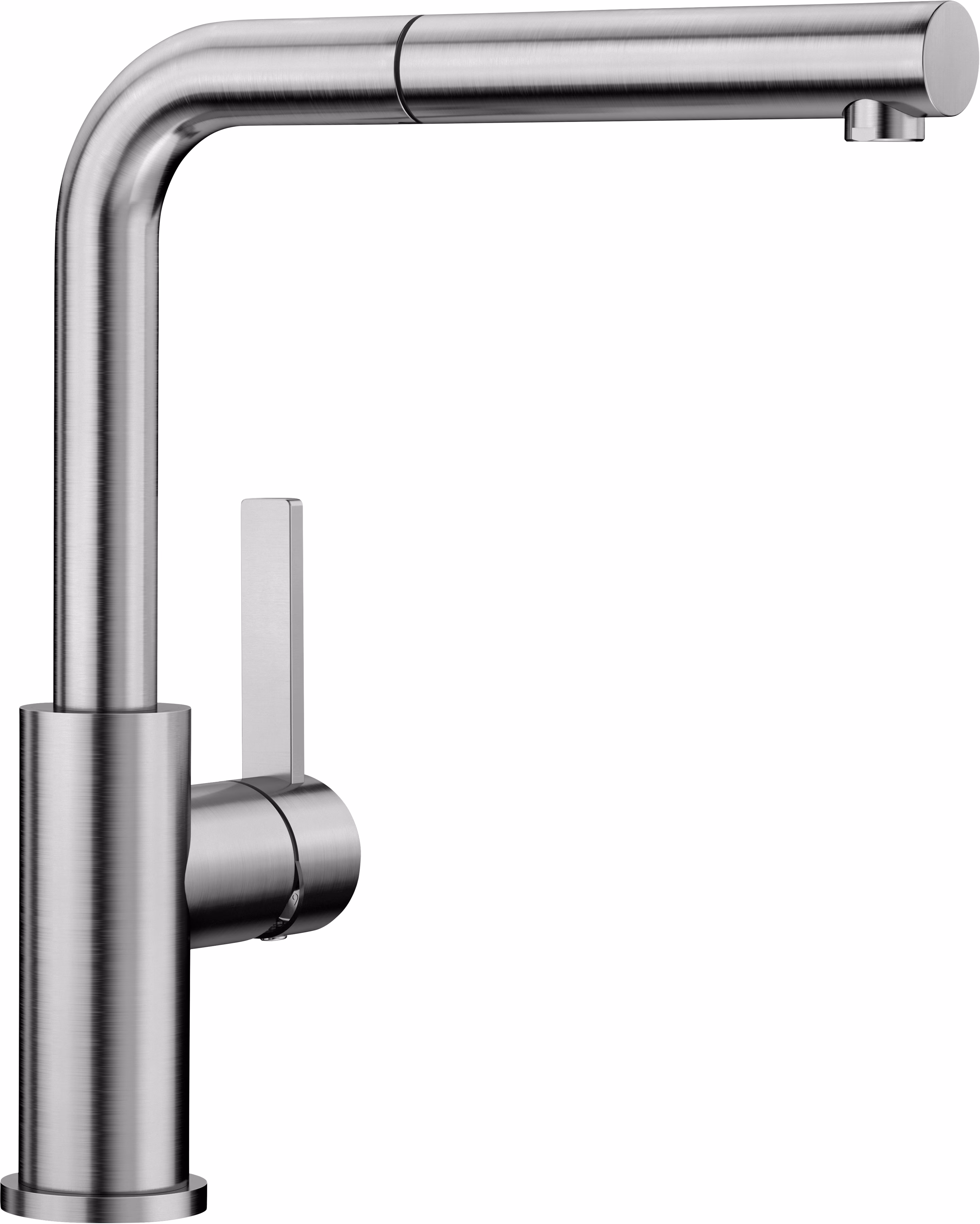 Blanco Lanora-S Pull-Out Spray Swivel Spout Single Lever Kitchen Mixer Tap, Brushed Steel