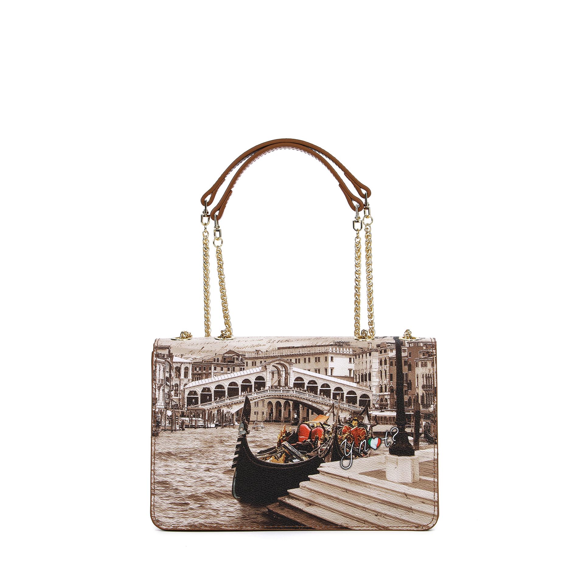 Ynot Ynot? Borsa Postina Yes Bag Stampa Città Venice Postcard Postina Da Donna