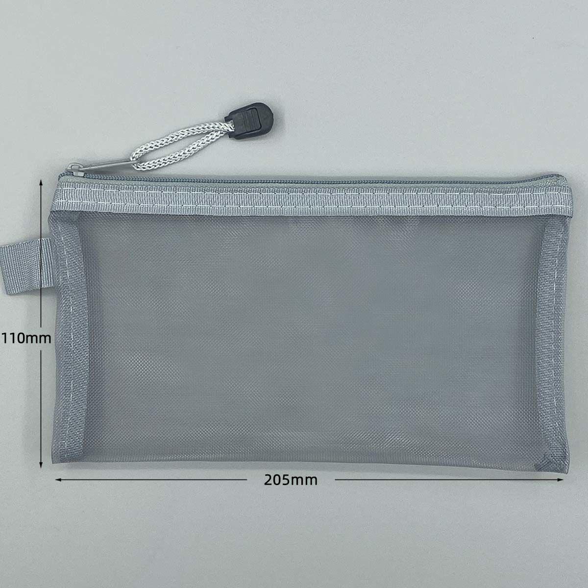Mtma Large Capacity Transparent Mesh Pencil Case, Nylon Zipper Storage Bag, Office Stationery Organizing Office Supplies