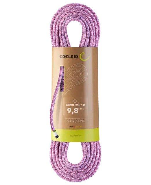Edelrid BirdLime 1R 9.8MM Rope - Pink - Dynamic - Synthetic Bio Pased Materials - Thermo Shield Treatment - Ultralight - Climbing