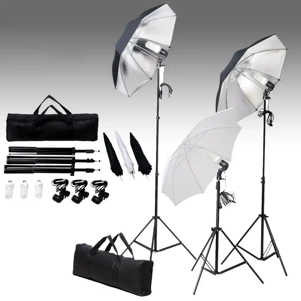 Comptoirxl vidaXL Studio Lighting Set: 24 watt Tripods & Umbrellas