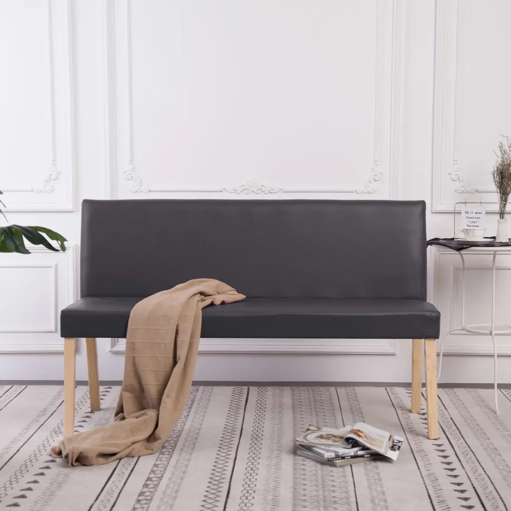 VidaXL Bench 139,5 cm Grey Faux Leather