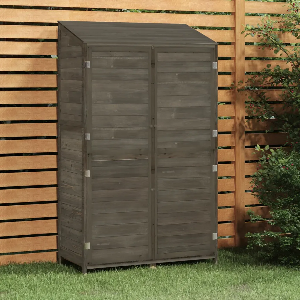 VidaXL Garden Shed Anthracite 102x52x174.5 cm Solid Wood Fir, Black