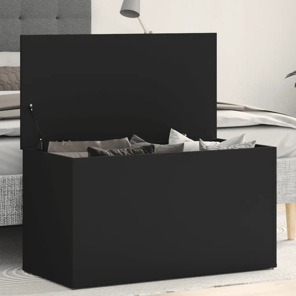 VidaXL Storage Chest Black 84x42x46 cm Engineered Wood