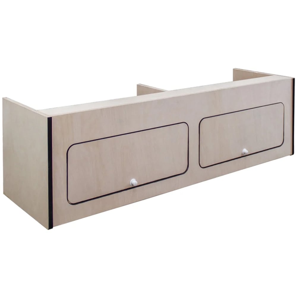 MonsterShop Overhead Camper Cabinet With Black Trim - 120cm x 35cm x 35cm