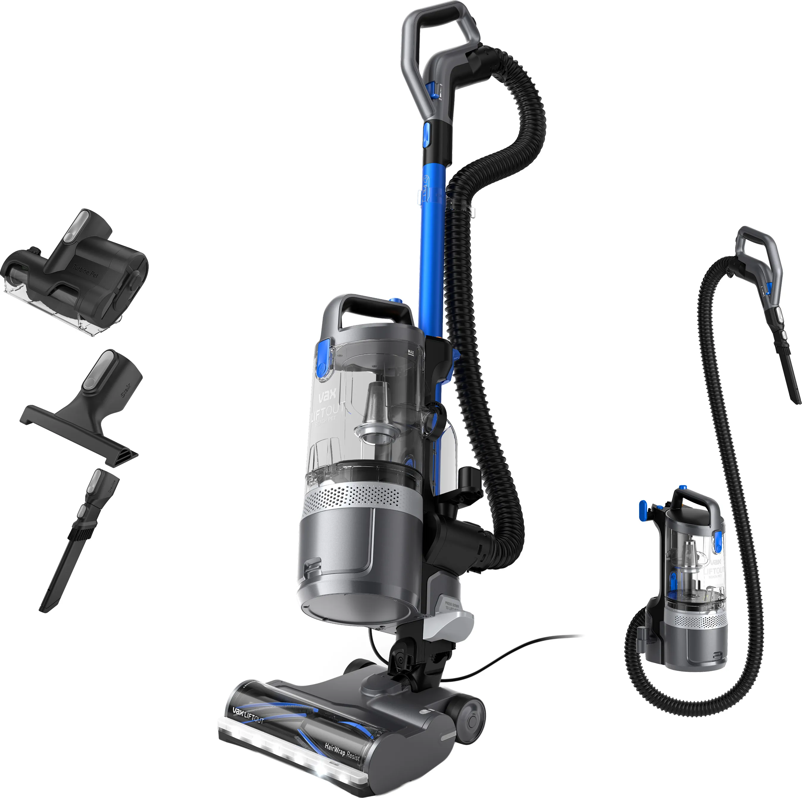 Vax Liftout Reach Pet Cdup-loxr Upright Vacuum Cleaner, Graphite