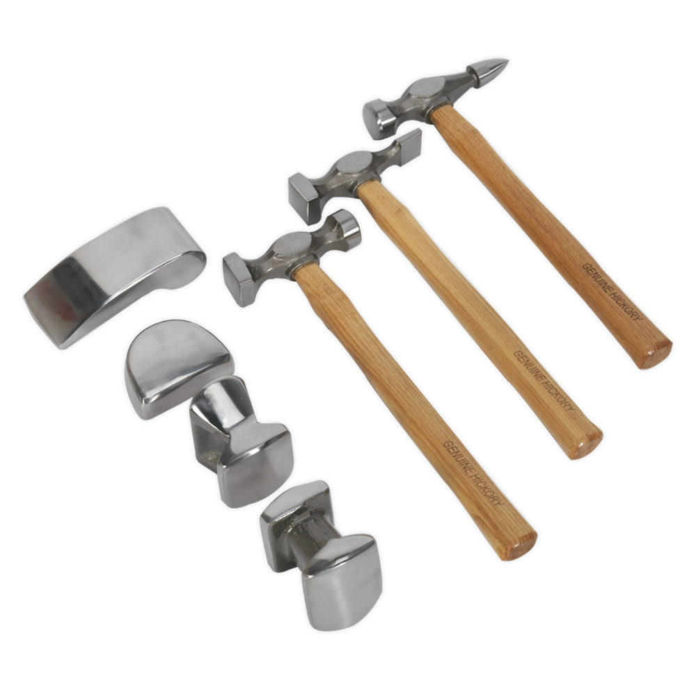  Panel Beating Set 7pc Drop-Forged Hickory Shafts