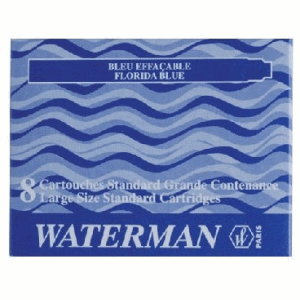 Waterman Waterman Ink Cartridges Permanent Pack of 8, Blue | Pens > Refills & Accessories > Ballpen Refill