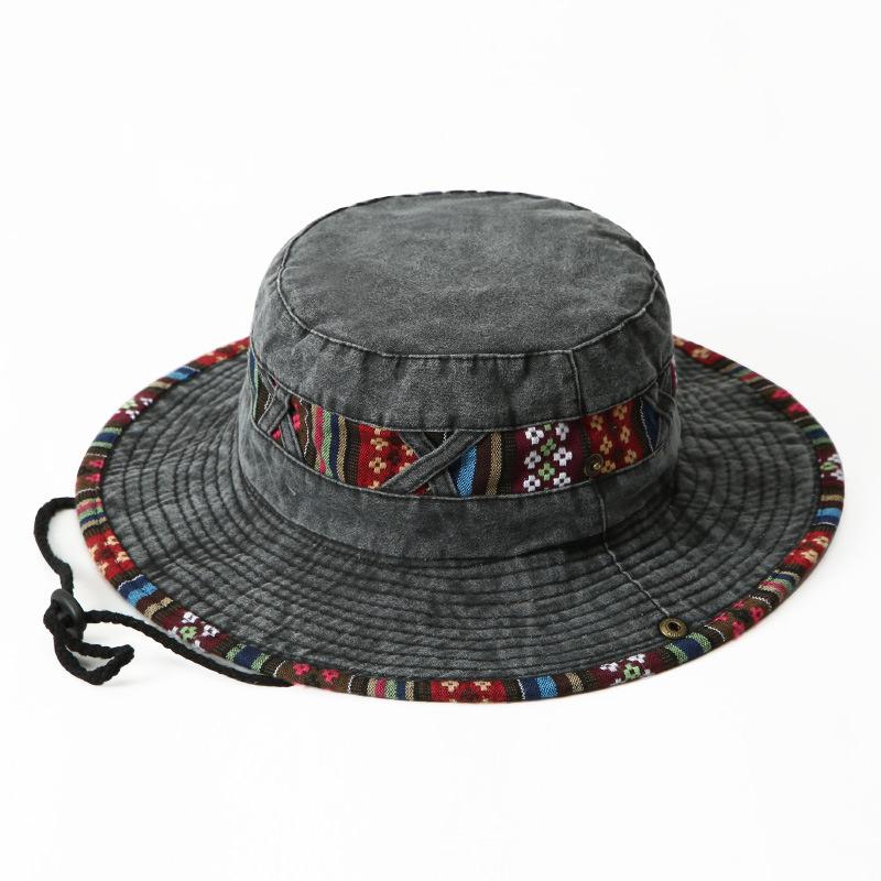 Hatsy Fashion Summer Bucket Hat Outdoor Camping Cap Hiking Fishing Hats Fishing Accessories Bike Accessories Cowboy Hats Sun Caps One Size black