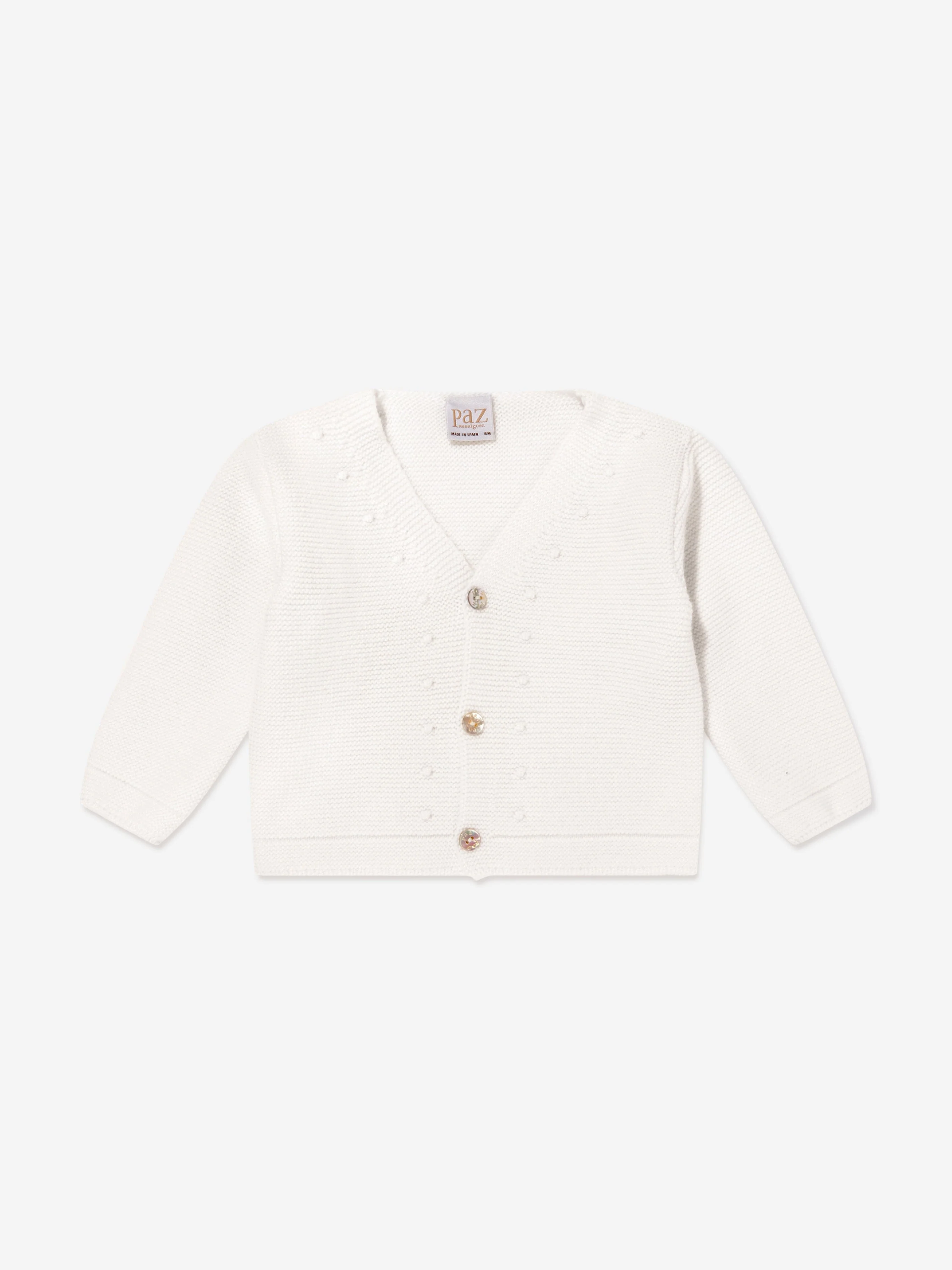 PAZ Rodriguez Baby Boys Knitted Cardigan in Ivory 6 Months By Childsplay Clothing