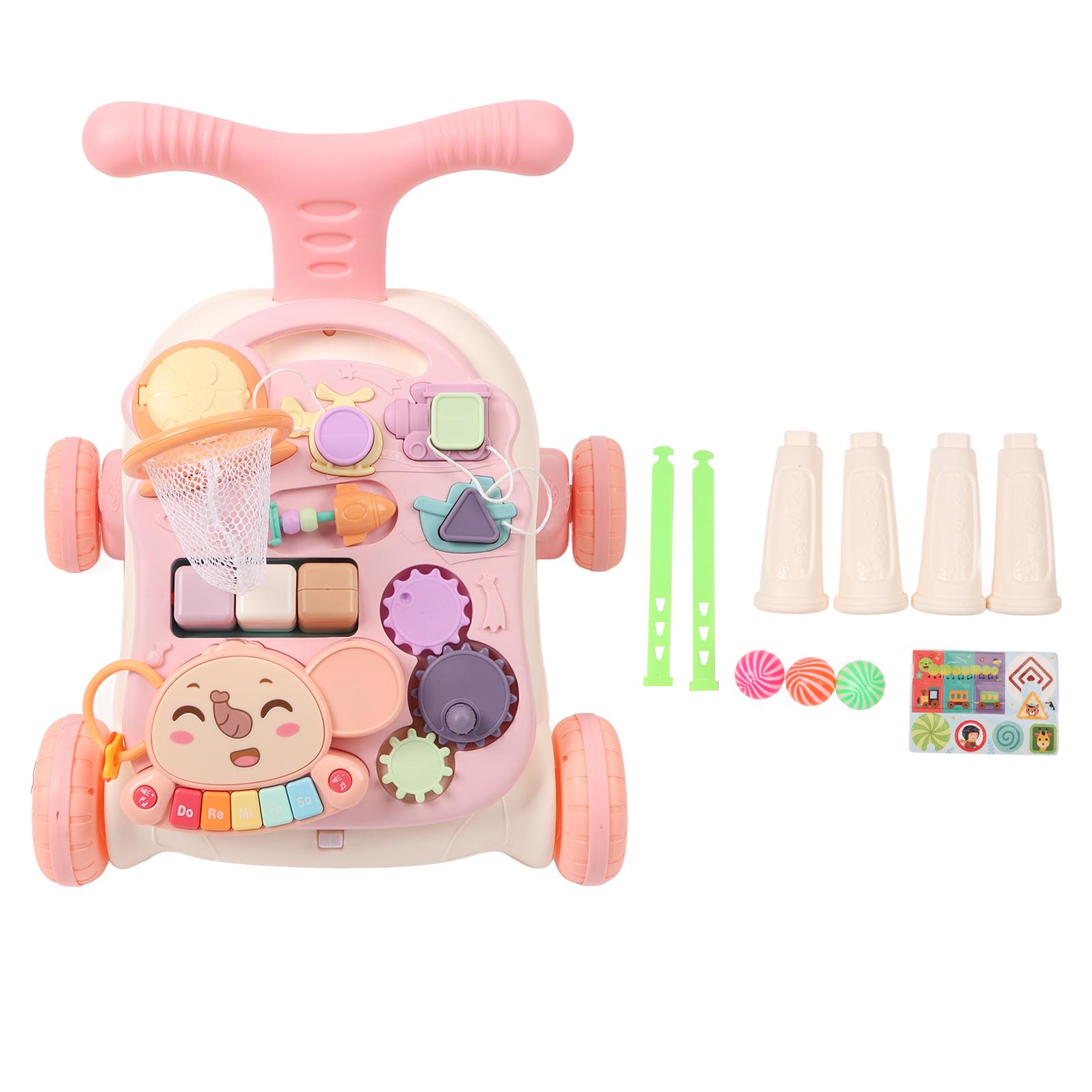 Neoglint Baby Walker Detachable Piano Board Triangular Structure Play Panel Walk Learning Toy with Water Box