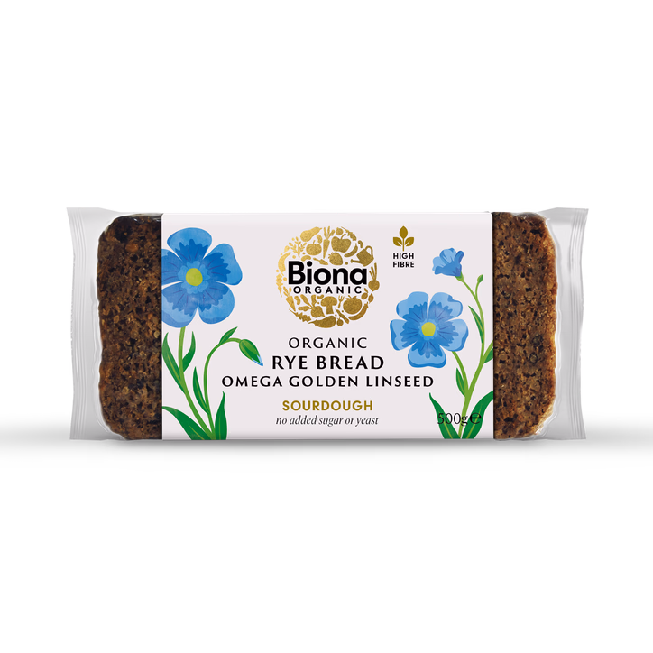 Biona Organic Rye Omega Golden Linseed Bread 500g