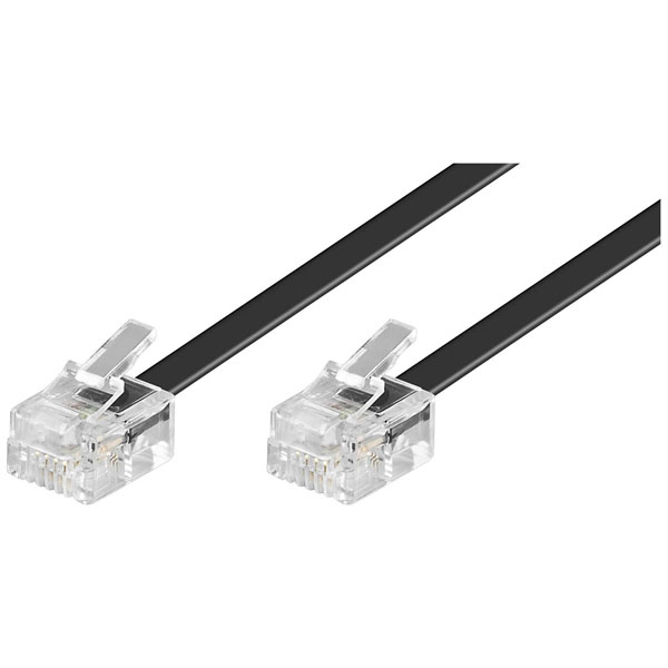 GOOBAY 50323 phone cable RJ12 to RJ12 black 10m for phones and modems