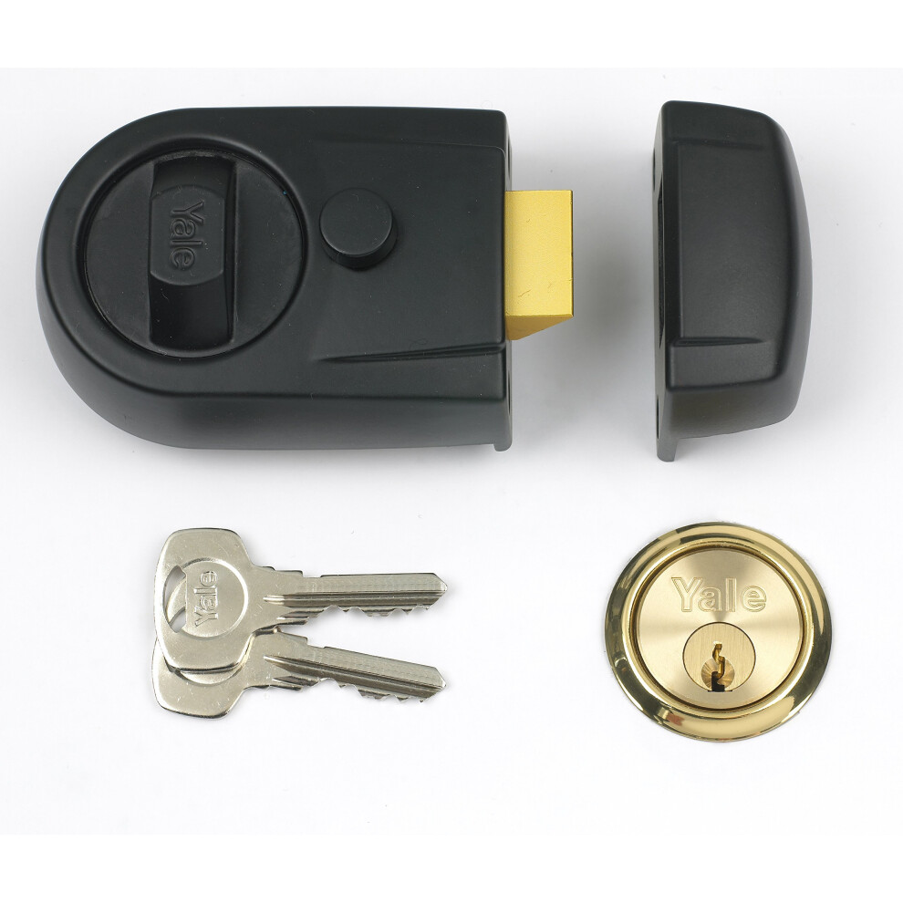 Yale Locks Y3 Nightlatch Modern 60mm Backset Black Finish Visi