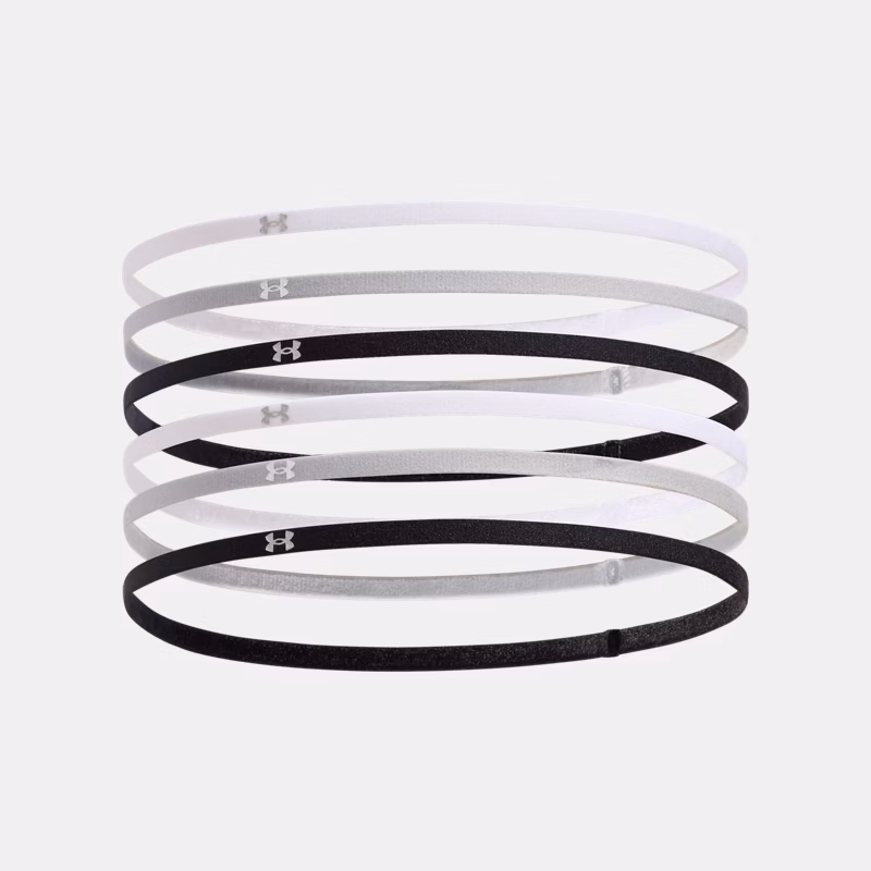 Under Armour Women's  Mini Elastic 6-Pack Headbands Black / Mod Gray OSFM