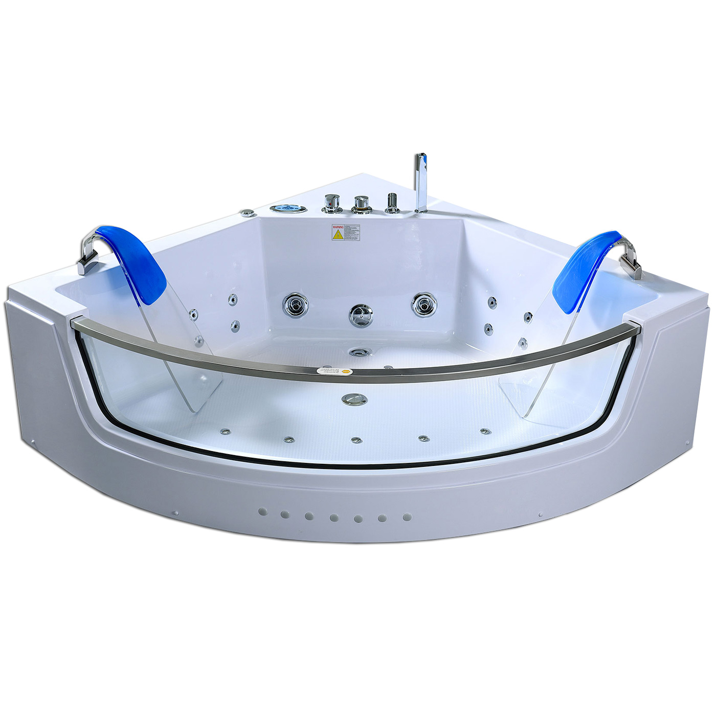 Simbashopping Capri Whirlpool Bath Tub Spa Double Pump Hydrotherapy 152 x 152cm Hot Tub white