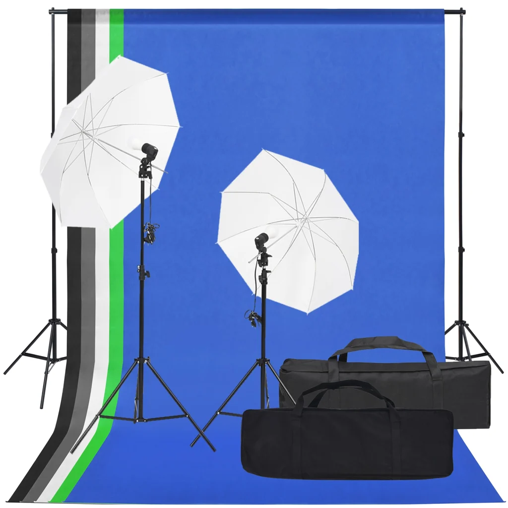 VidaXL Photo Studio Kit with Light Set and Backdrop