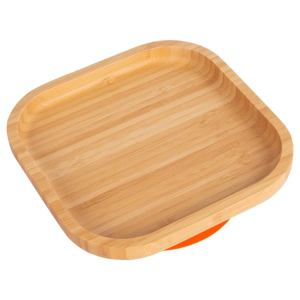 Square Open Bamboo Suction Plate | By Tiny Dining