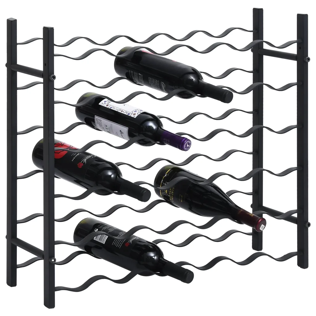 VidaXL Wine Rack for 36 Bottles Black Iron