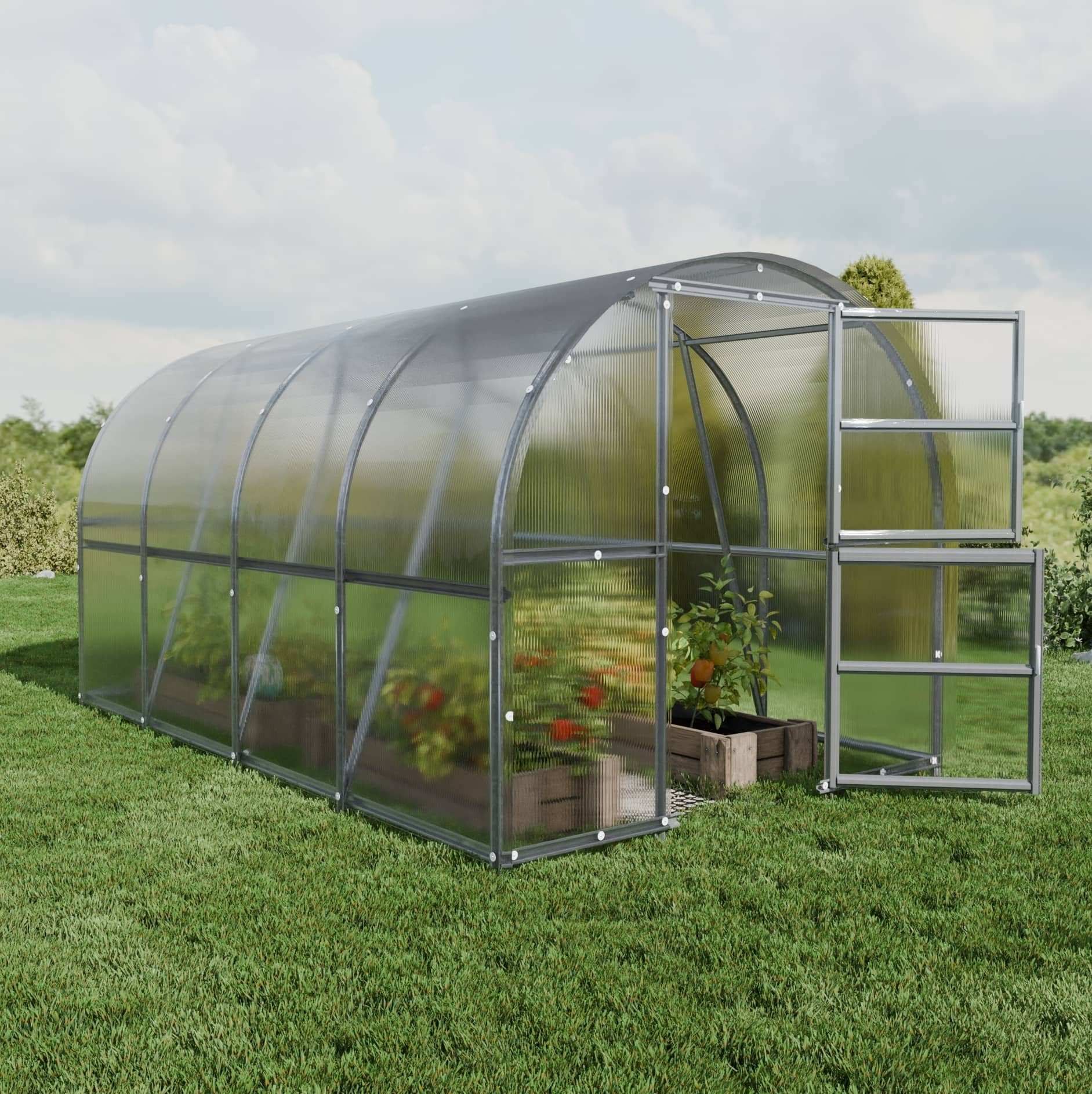 Klasika Greenhouses Certified Greenhouse Klasika Baltic Lt 12M2, 3M X 4M, 4 mm Polycarbonate Cover