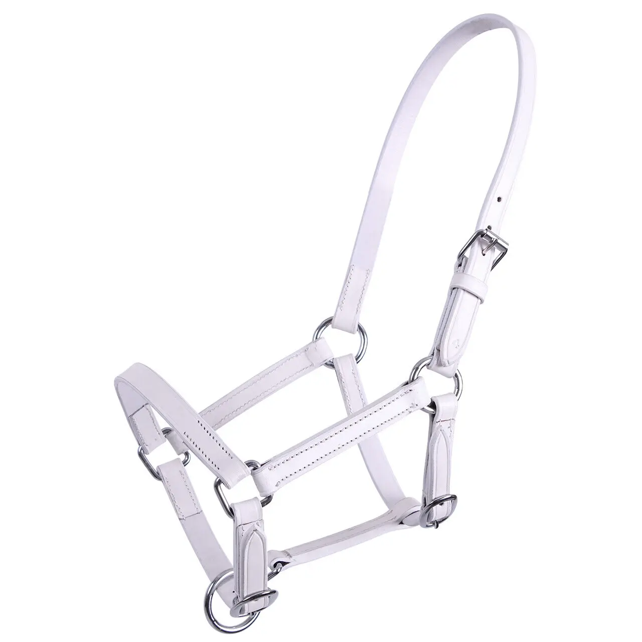 QHP Headcollars | QHP Chico Leather Foal Headcollar Colour White Size Full Foal