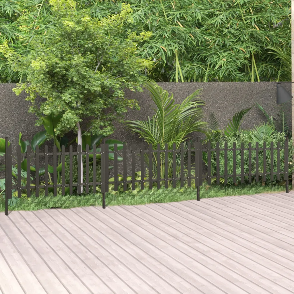 VidaXL Picket Fence with Posts 3 pcs WPC 614x80 cm