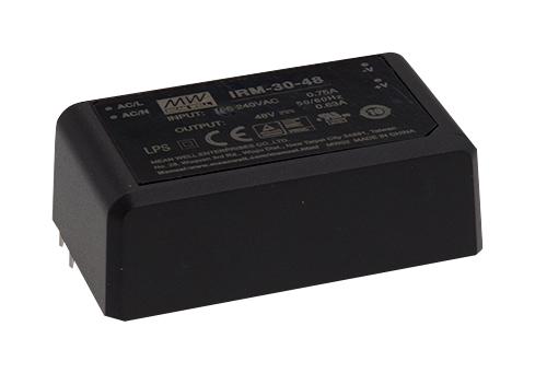 MEAN WELL Switching Power Supply, 48V dc, 630mA, 30W, 1 Output