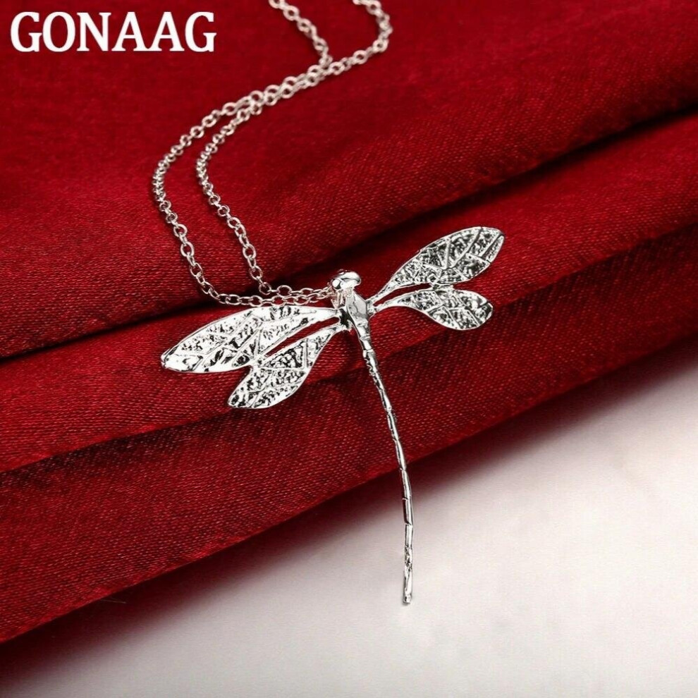 925 Sterling Silver Insect Dragonfly Pendant Necklaces For Women Silver Necklace Charm Jewelry