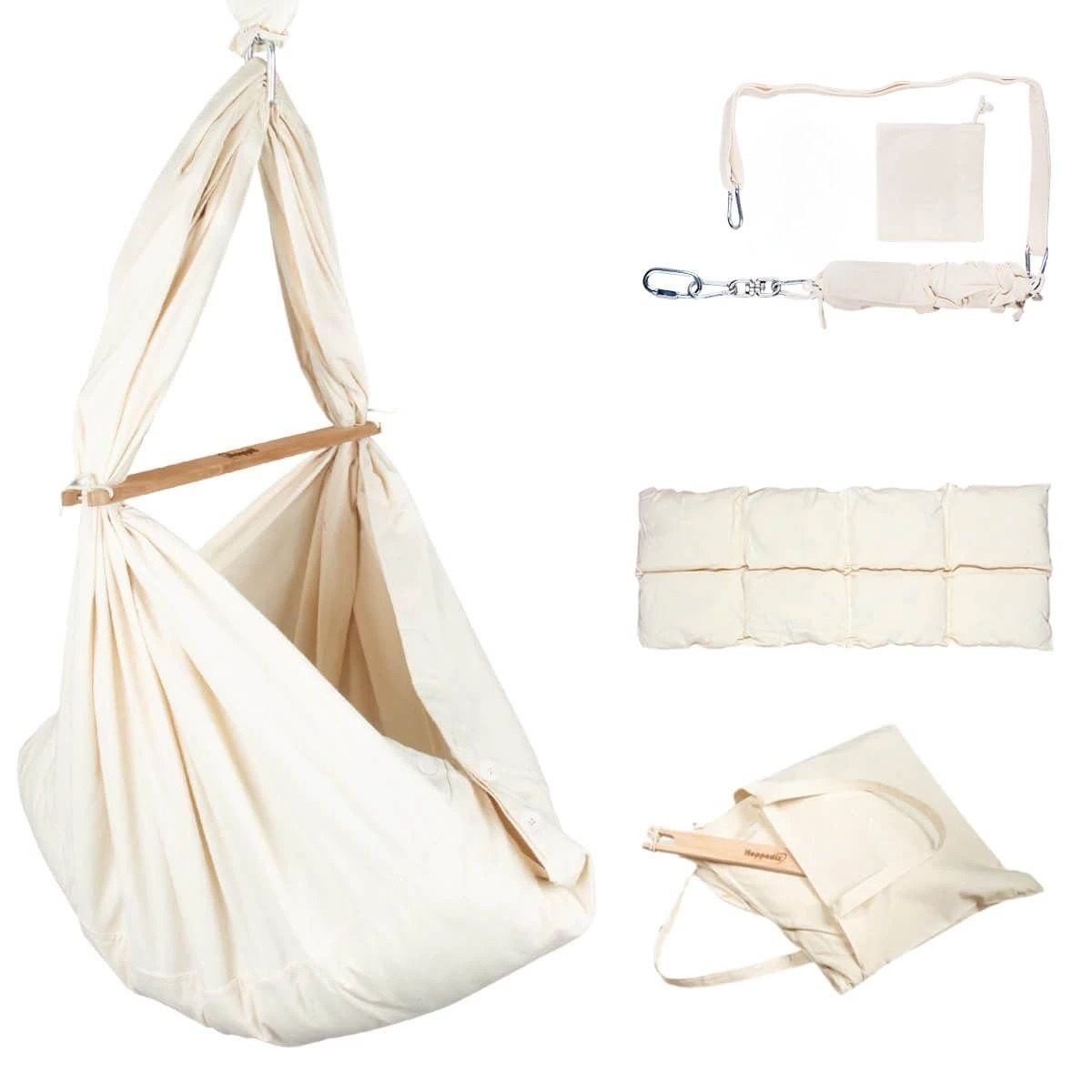 Hoppediz ® Baby Federwiege Komplett-Set mit Matratze und Befestigung