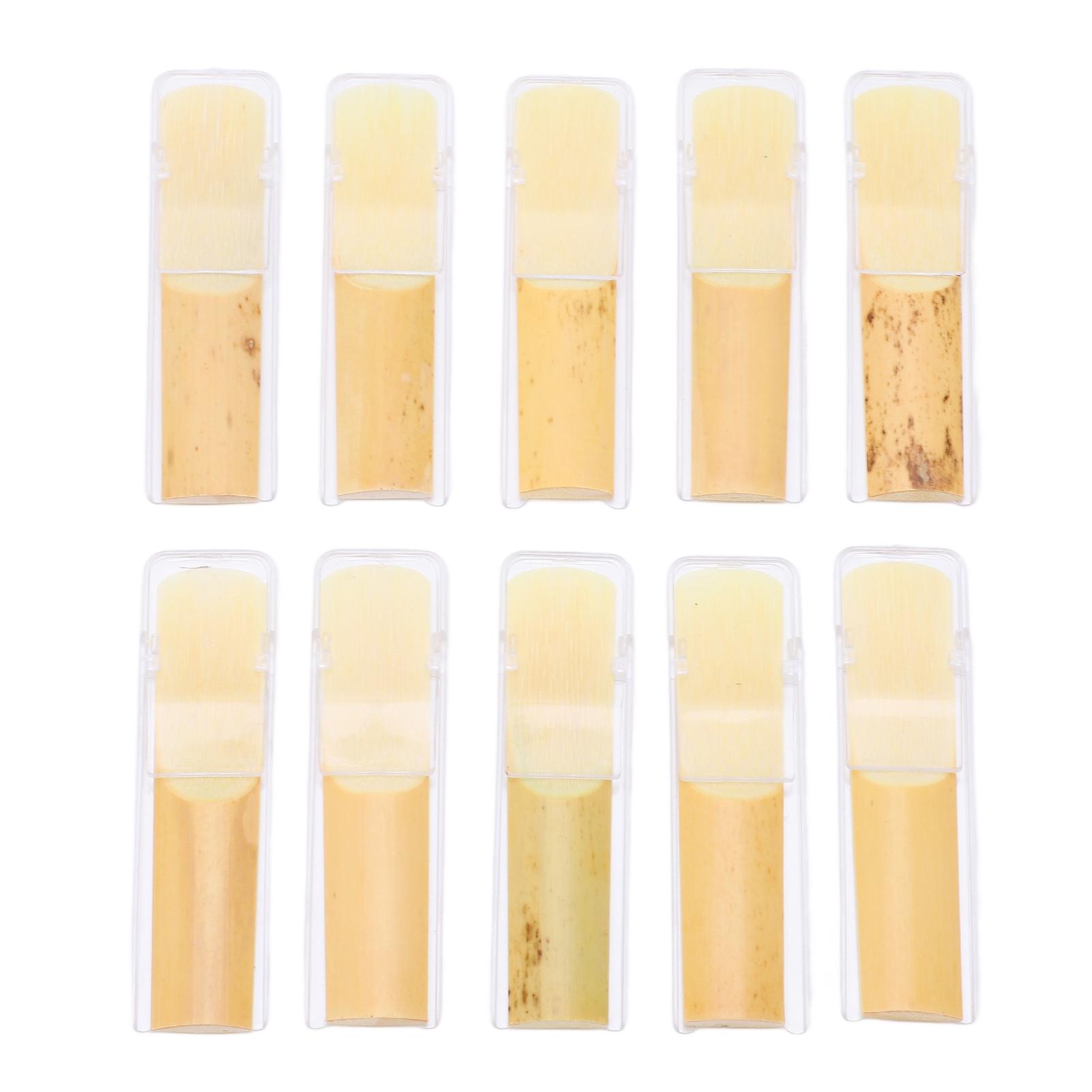 TOMTOP JMS 10Pcs Alto Saxophone Reeds 2.5 E Flat Sax Woodwind Accessories with Transparent Box