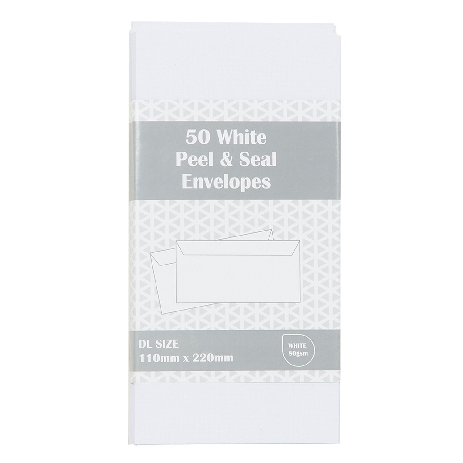 Peel and Seal Envelopes DL - White / 50