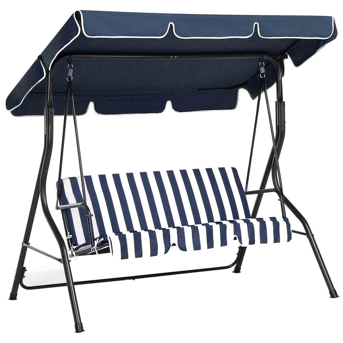 Beliani Patio Swing Chaplin Metal Dark Blue