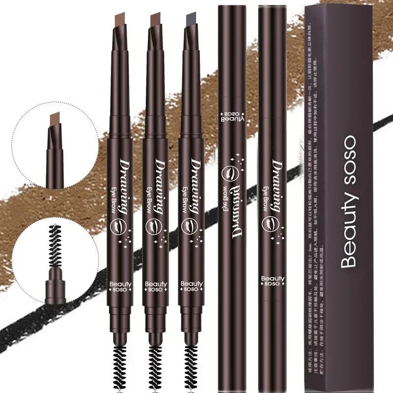 NATAWA Double Ended Eyebrow Pencil Waterproof Long Lasting Eyebrow Enhancers Eye Makeup Cosmetic Tools with Brush Brow Extension Pencil