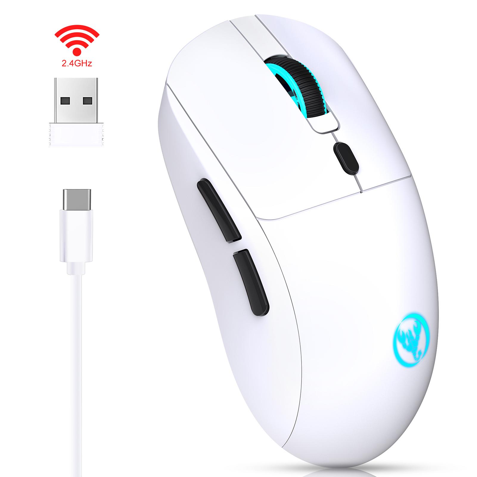 HXSJ T20 Wireless Mice 2.4g Optical Cordless Silent Mice With Colorful Led Lights Ergonomic Pc